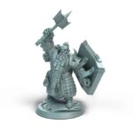 Dwarf Soldier Axe Attack Hair Tabletop Miniature - Tusk and Steel - RPG - D&D