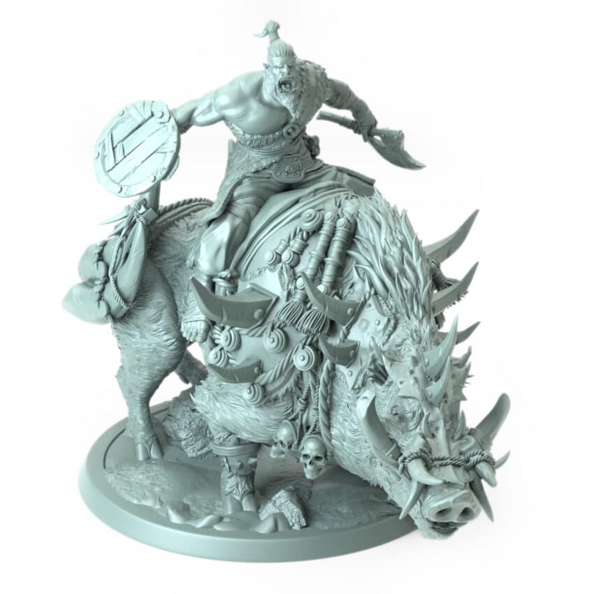 Orc Boar Guard Mount Tabletop Miniature - Northern Orcs - RPG - D&D