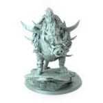 Orc Boar Rock Saddle Tabletop Miniature - Northern Orcs - RPG - D&D