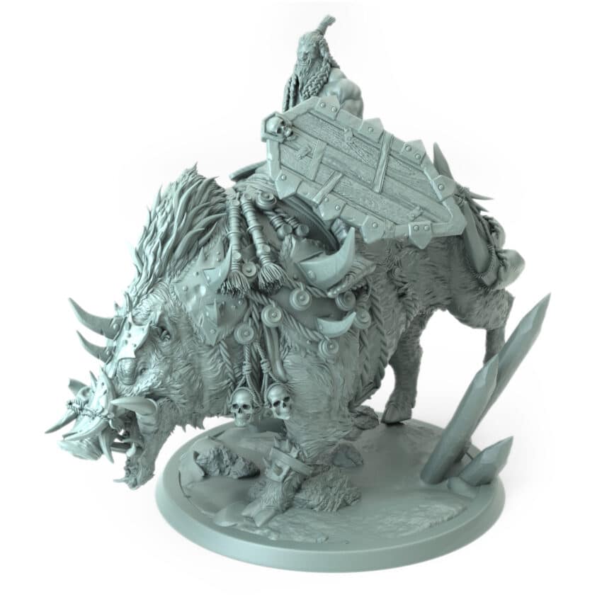 Orc Boar Run Mount Tabletop Miniature - Northern Orcs - RPG - D&D