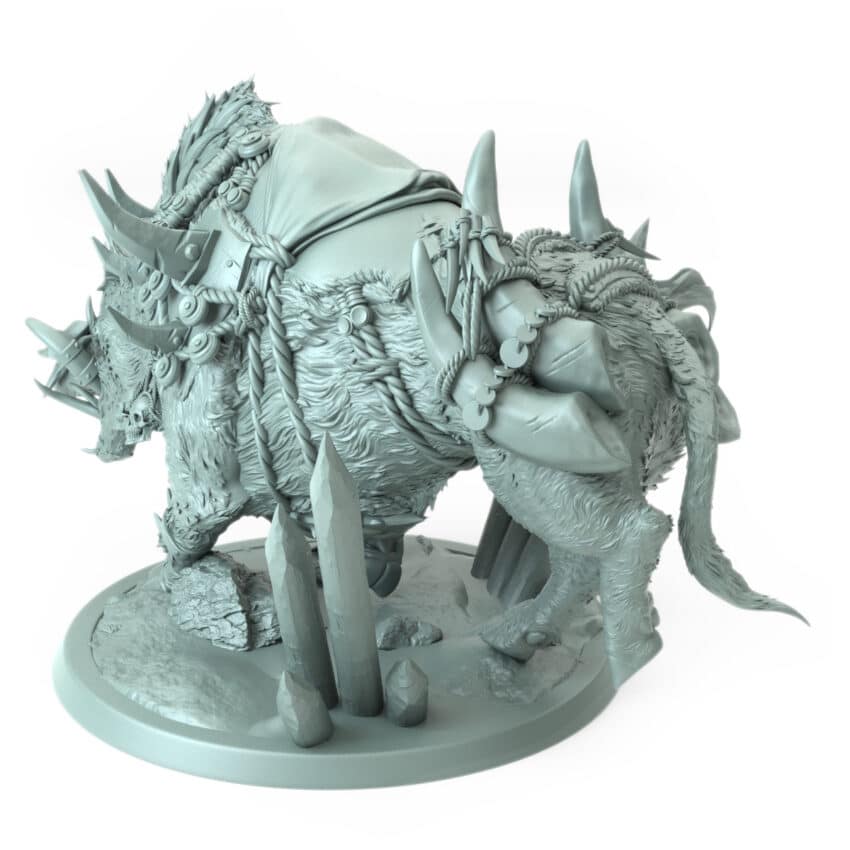 Orc Boar Run Saddle Tabletop Miniature - Northern Orcs - RPG - D&D