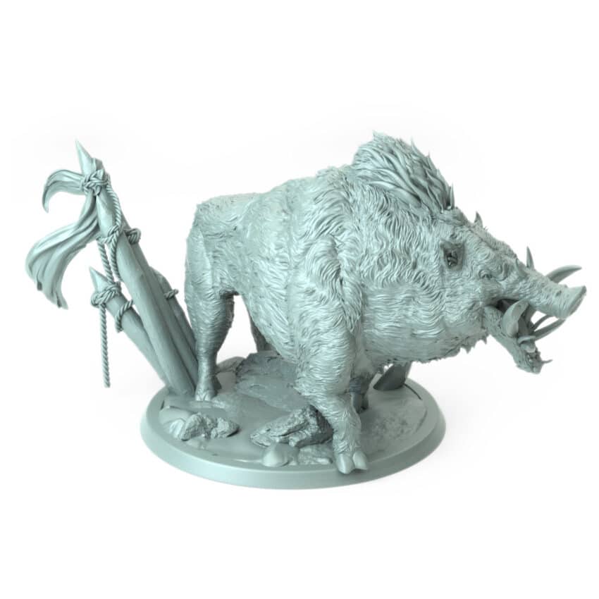 Orc Boar Stand Wild Tabletop Miniature - Northern Orcs - RPG - D&D