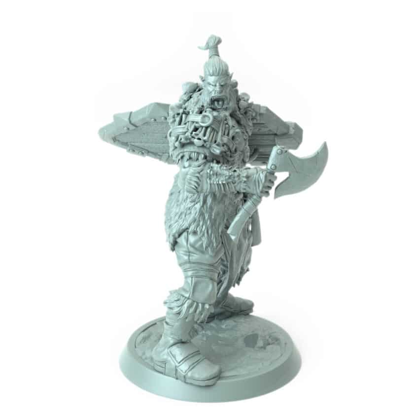 Orc Soldier Axe Taunt Tabletop Miniature - Northern Orcs - RPG - D&D