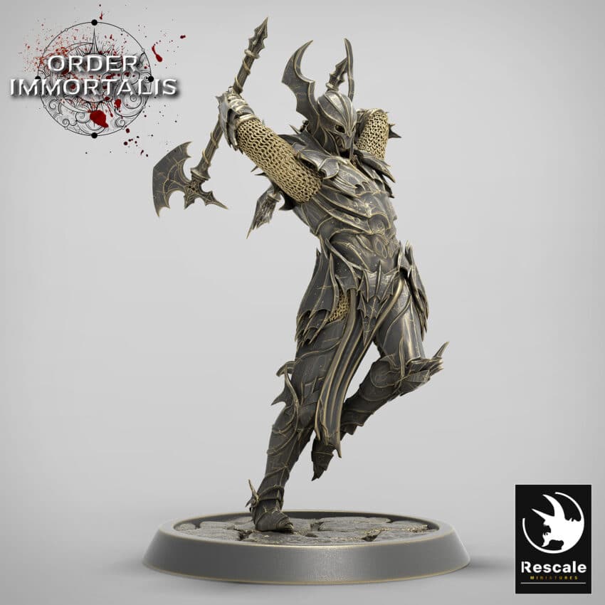 Blood Knight Axestrike Order Immortalis - Rescale Miniatures RPG - D&D  Tabletop Miniature