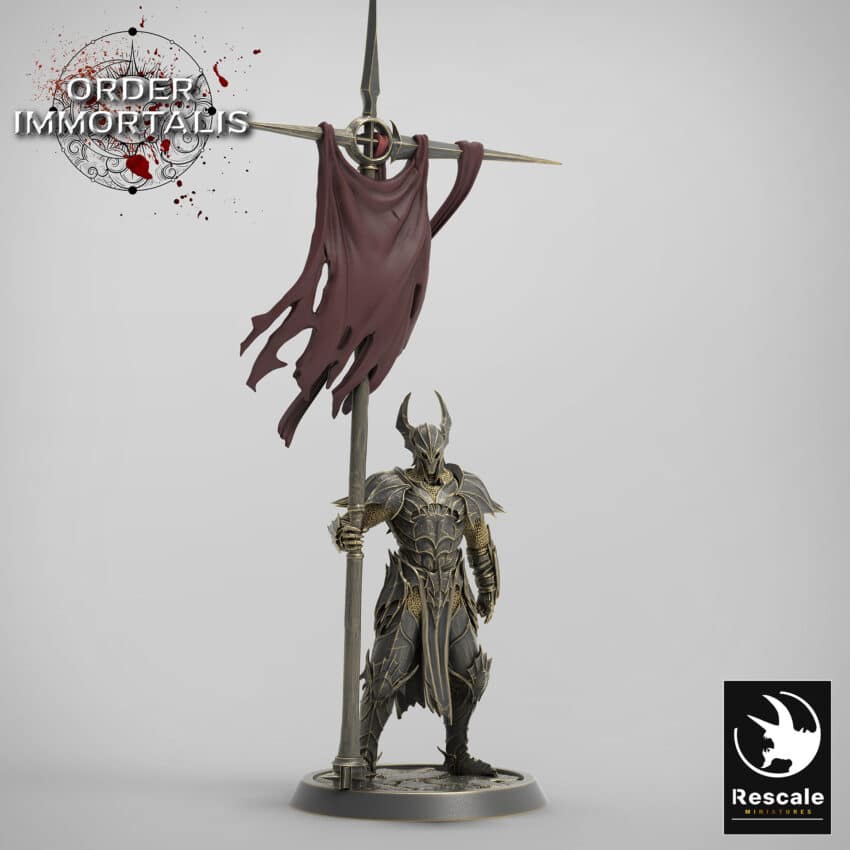 Blood Knight Banner Order Immortalis - Rescale Miniatures RPG - D&D  Tabletop Miniature