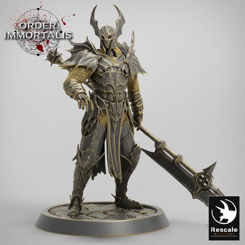 Blood Knight Halberd Idle Order Immortalis - Rescale Miniatures RPG - D&D  Tabletop Miniature