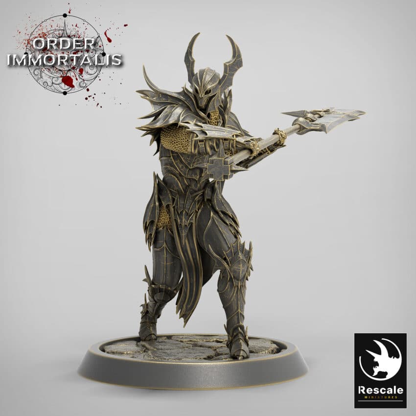 Blood Knight Halberd Swing Order Immortalis - Rescale Miniatures RPG - D&D  Tabletop Miniature