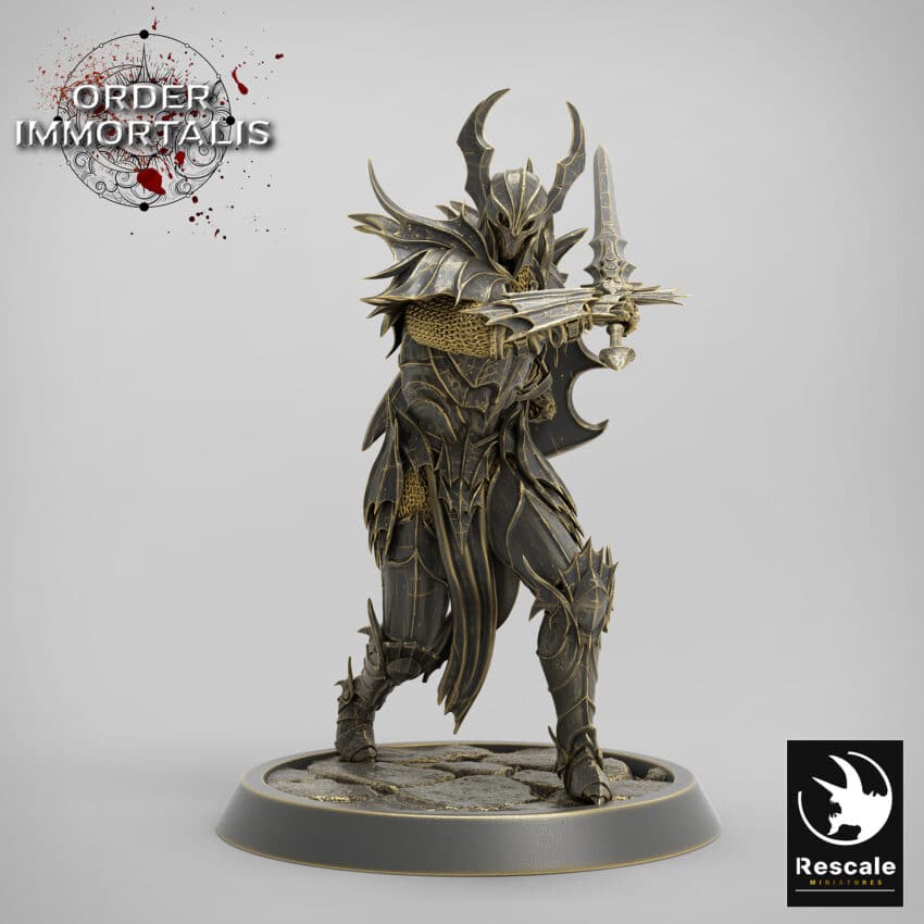 Blood Knight Sword Windup Order Immortalis - Rescale Miniatures RPG - D&D  Tabletop Miniature