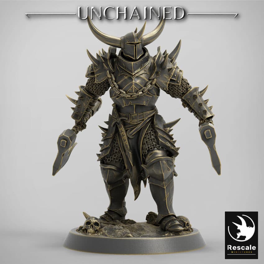 Light Soldier Dual Axe Unchained - Rescale Miniatures RPG - D&D  Tabletop Miniature