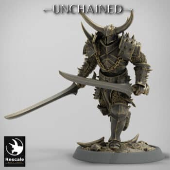 Light Soldier Dual Sword Run Unchained - Rescale Miniatures RPG - D&D  Tabletop Miniature