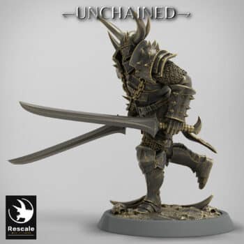 Light Soldier Dual Sword Run Unchained - Rescale Miniatures RPG - D&D  Tabletop Miniature