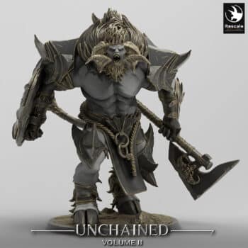 Unchained Minotaur Cry Axe Unchained - Rescale Miniatures RPG - D&D  Tabletop Miniature