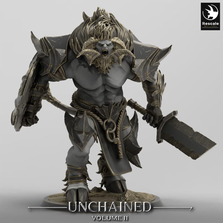 Unchained Minotaur Cry Sword Unchained - Rescale Miniatures RPG - D&D  Tabletop Miniature