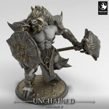 Unchained Minotaur Guard Hammer Unchained - Rescale Miniatures RPG - D&D  Tabletop Miniature