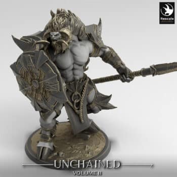 Unchained Minotaur Guard Spear Unchained - Rescale Miniatures RPG - D&D  Tabletop Miniature