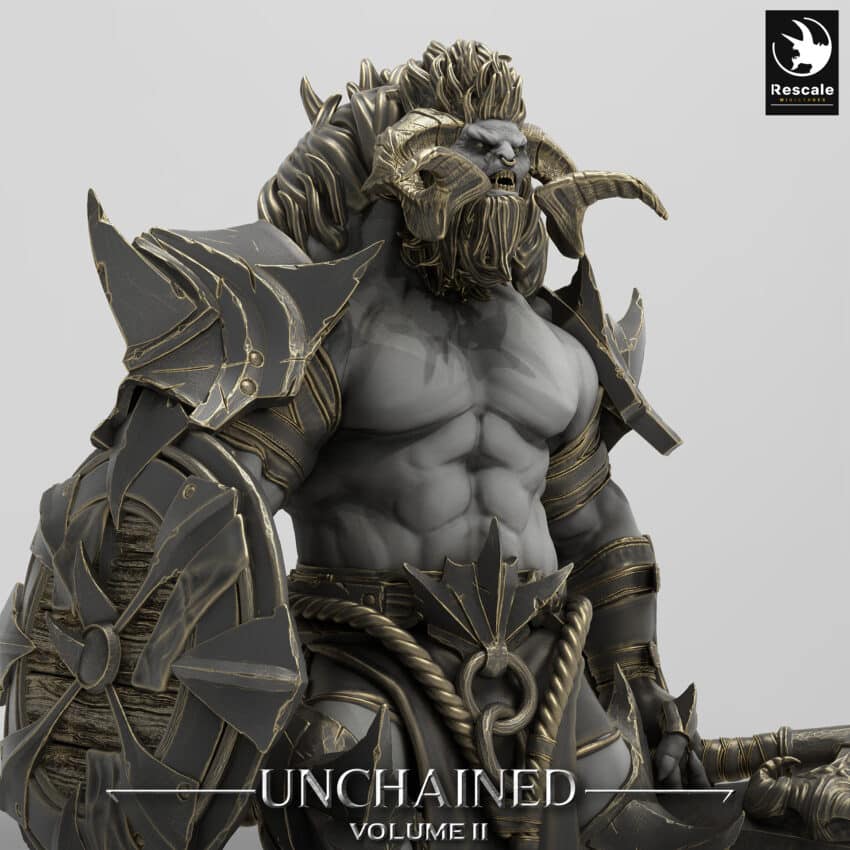 Unchained Minotaur Stand Axe Unchained - Rescale Miniatures RPG - D&D  Tabletop Miniature