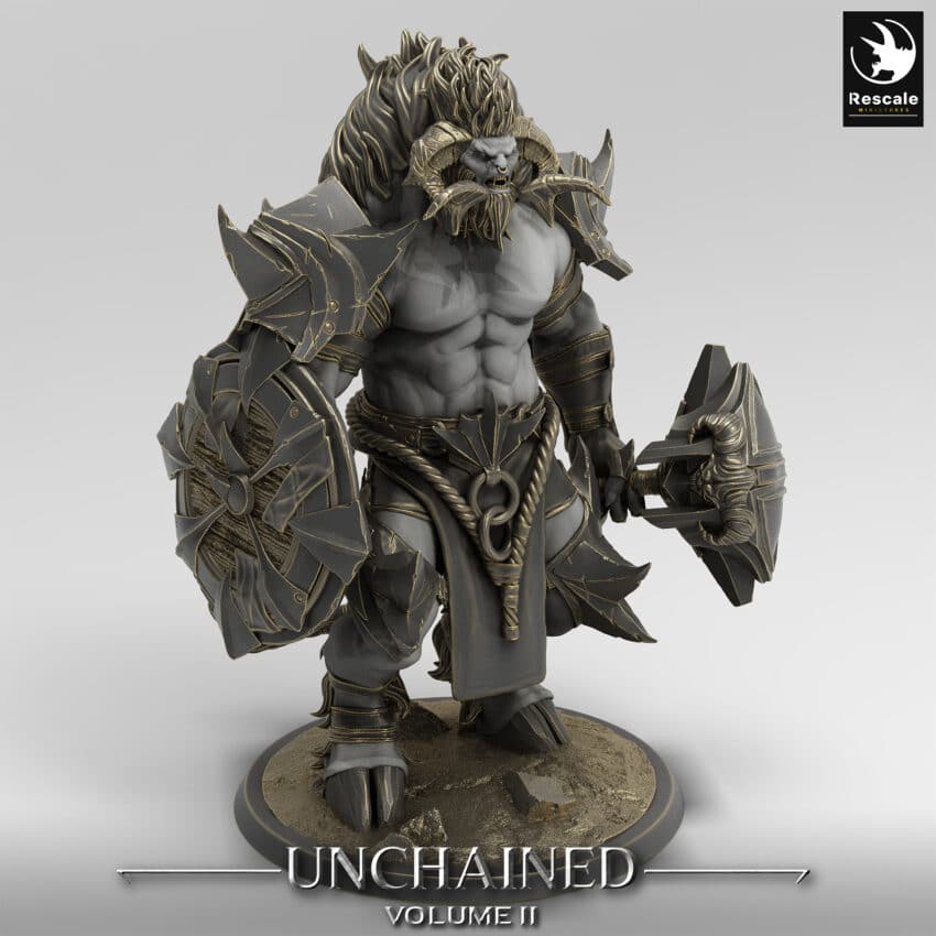 Unchained Minotaur Stand Hammer Unchained - Rescale Miniatures RPG - D&D  Tabletop Miniature