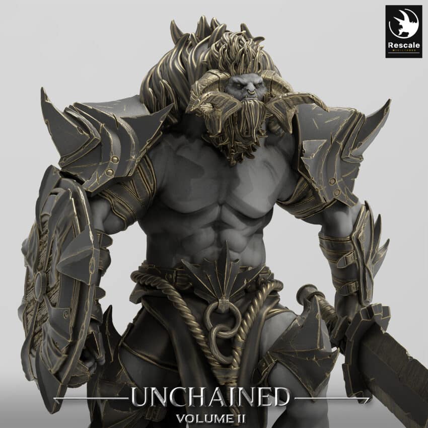 Unchained Minotaur Walk Sword Unchained - Rescale Miniatures RPG - D&D  Tabletop Miniature