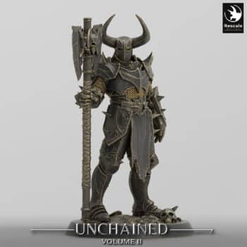 Unchained Soldier Big Axe Pose Warrior Order Immortalis - Rescale Miniatures RPG - D&D  Tabletop Miniature