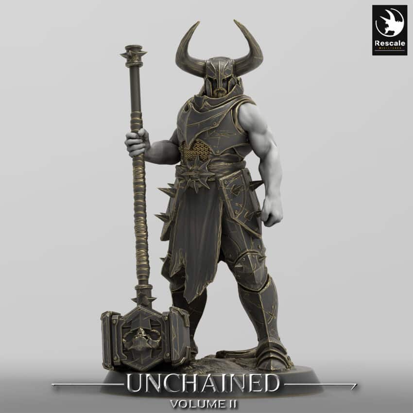 Unchained Soldier Warrior Big Pose Warrior Order Immortalis - Rescale Miniatures RPG - D&D  Tabletop Miniature