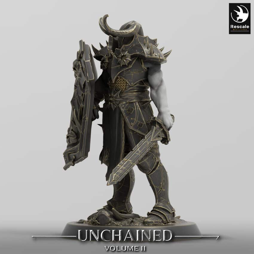 Unchained Soldier Warrior Sword Look Warrior Order Immortalis - Rescale Miniatures RPG - D&D  Tabletop Miniature