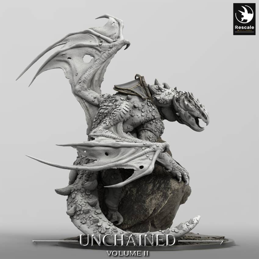 Unchained Volcanic Dragon Perch Saddle Order Immortalis - Rescale Miniatures RPG - D&D  Tabletop Miniature