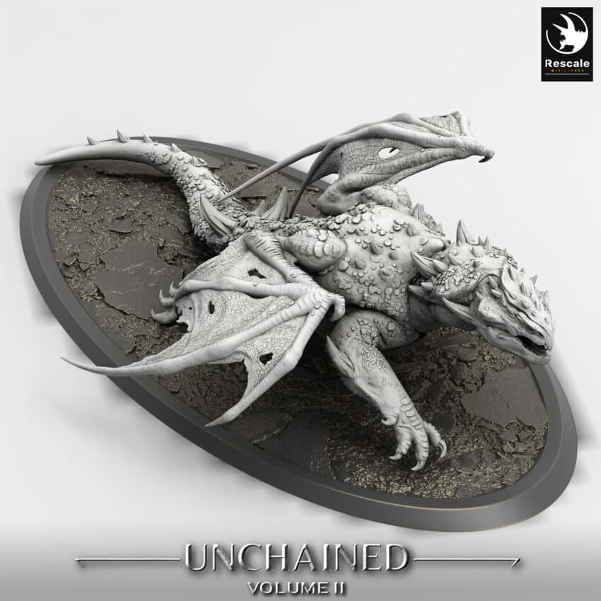 Unchained Volcanic Dragon Walk Order Immortalis - Rescale Miniatures RPG - D&D  Tabletop Miniature