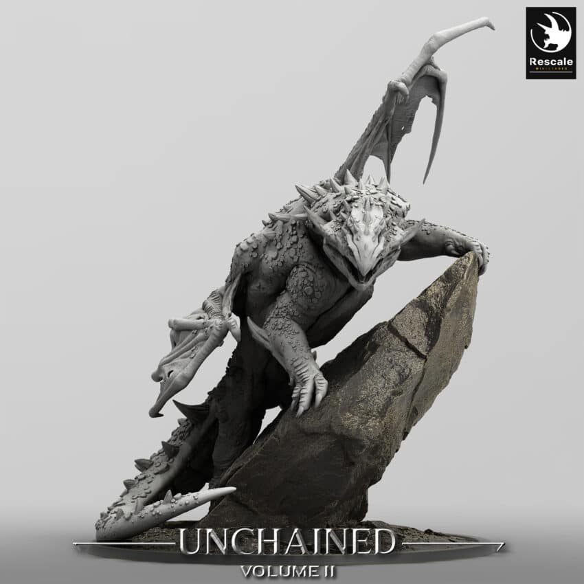 Unchained Wild Volcanic Dragon Perch Wild Order Immortalis - Rescale Miniatures RPG - D&D  Tabletop Miniature