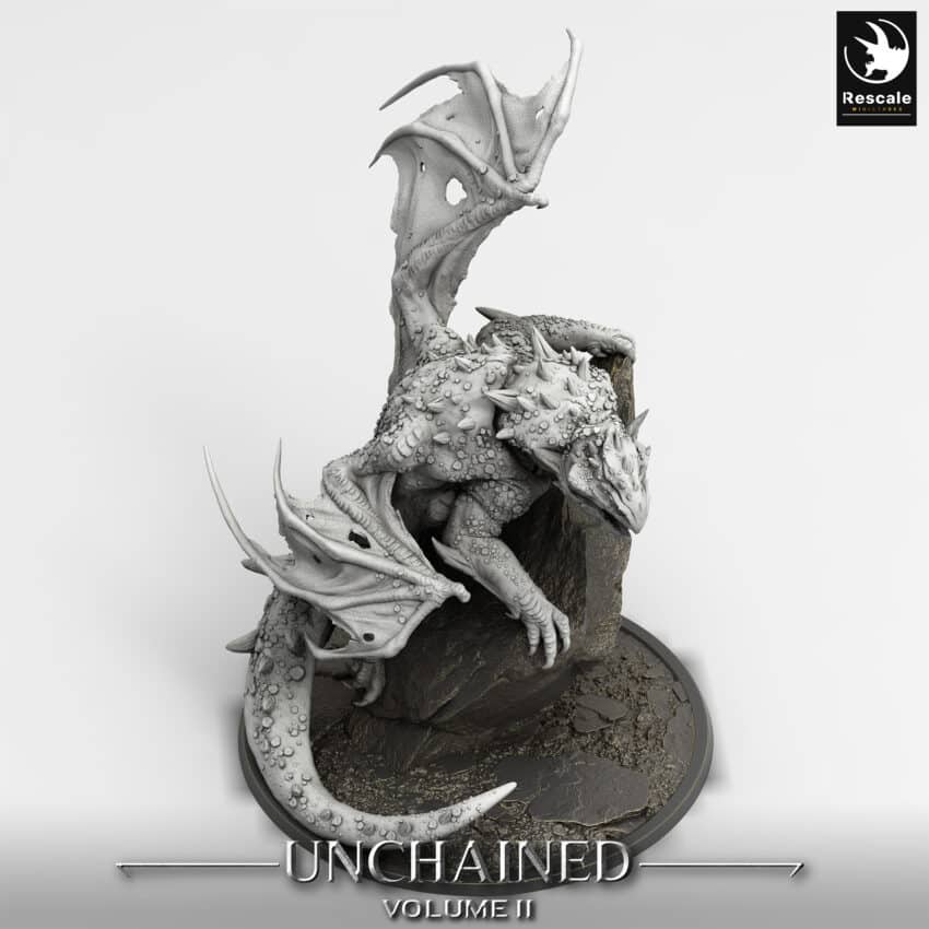 Unchained Wild Volcanic Dragon Perch Wild Order Immortalis - Rescale Miniatures RPG - D&D  Tabletop Miniature