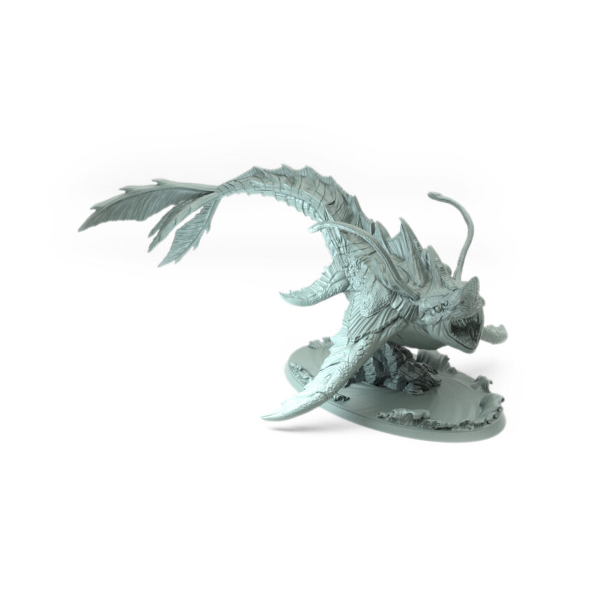 High-detail 3D-printed model of the Abyssal Tidehunter a fierce sea predator perfect for oceanic RPG encounters.