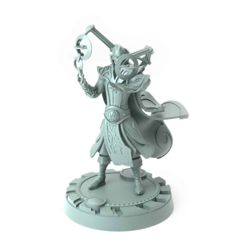 3D-printed fantasy miniature Aethernal Artificer wielding arcane devices