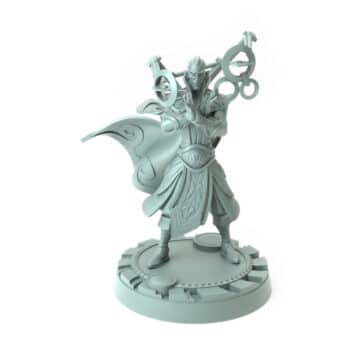 3D-printed fantasy miniature Aethernal Artificer with floating arcane devices