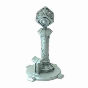 3D-printed fantasy miniature Aethernal Tower with rotating cubes