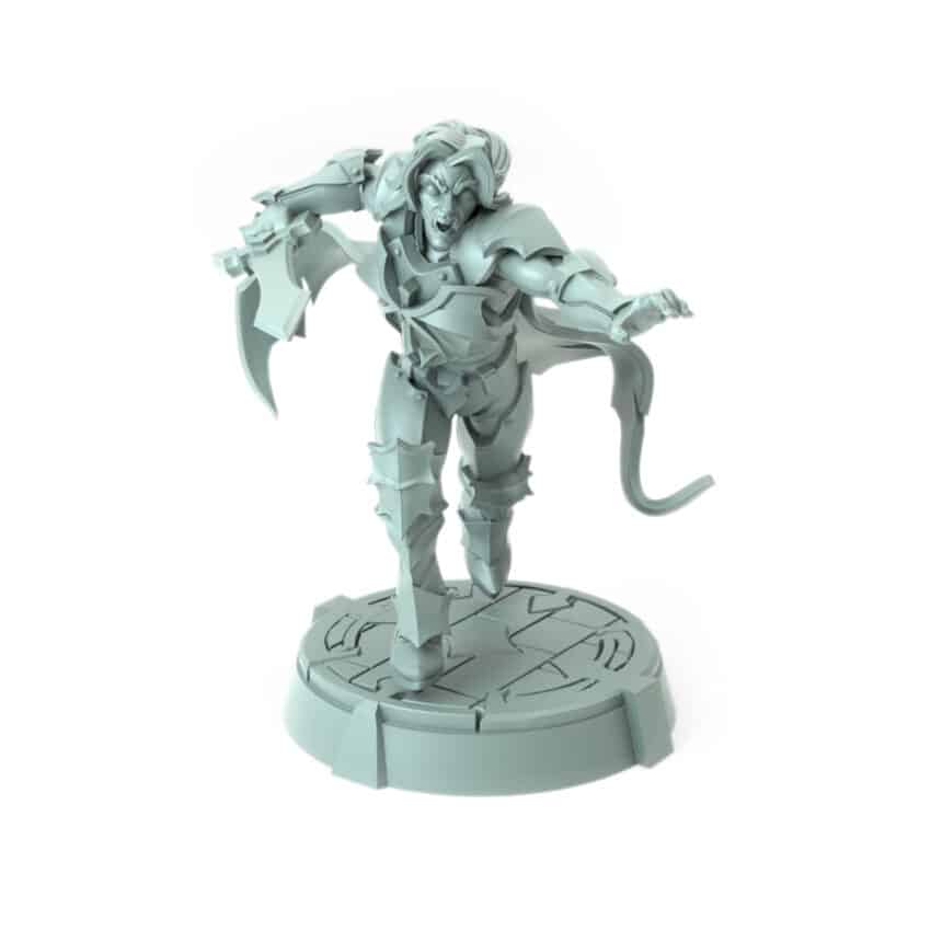 Alaric Finishing Strike vampire warrior miniature 3D print dark fantasy gothic figure