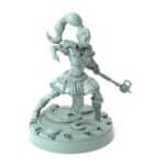 3D-printed fantasy Amazon warrior miniature Sparabar A with magical staff