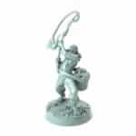 Human fisherman miniature holding fishing rod and basket 3D printed for tabletop role-playing