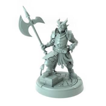 3D-printed model of a city guard with halberd