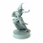 3D-printed wizard miniature Aurelia casting spell fantasy figure