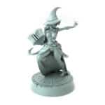 3D-printed wizard miniature Aurelia casting spell fantasy figure