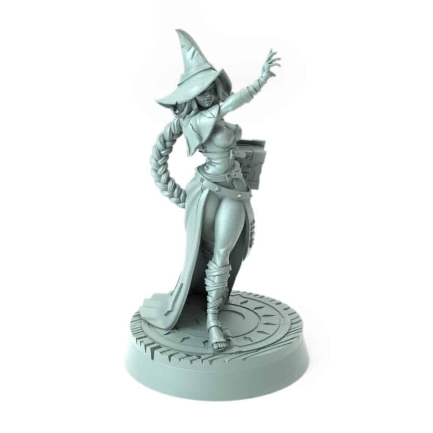 3D-printed wizard miniature Aurelia walking pose fantasy figure