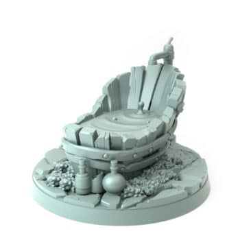 Bathtub 3D-printed medieval fantasy miniature wooden bathtub tabletop terrain