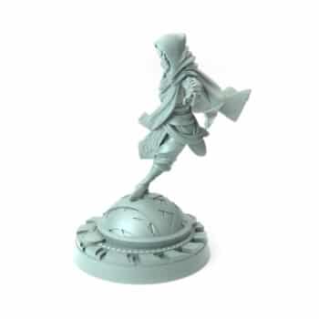 3D-printed dynamic Battle Dervish miniature for fantasy tabletop RPGs