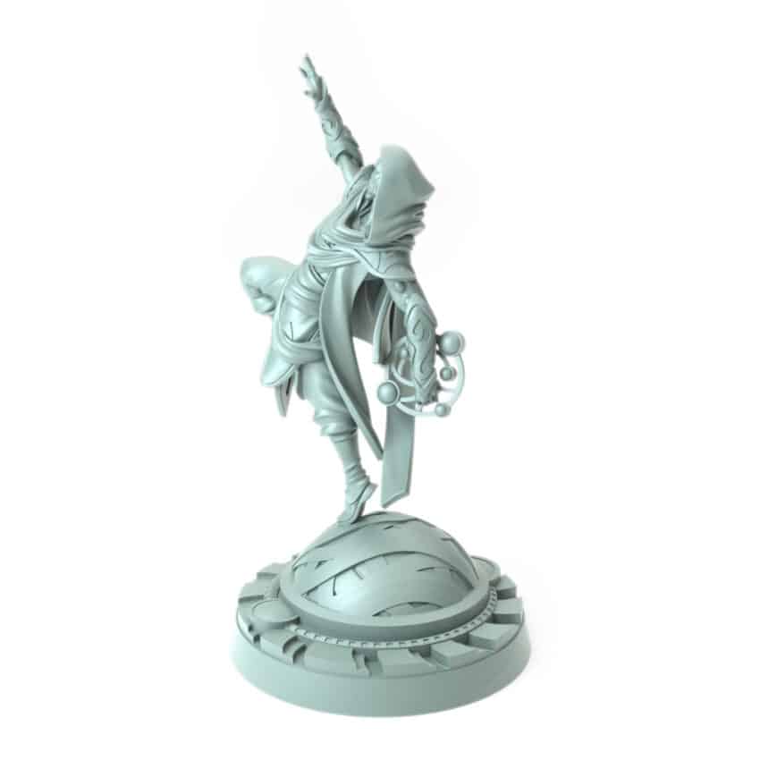 3D-printed dynamic Battle Dervish miniature for RPG campaigns