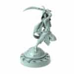 3D-printed Battle Dervish in action pose with curved blade and flowing robes