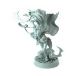 Highly detailed 3D-printed elven warrior mid-stride with twin blades perfect for dynamic role-playing battles.