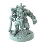 Blood Shaman Female miniature dynamic pose wielding staff and dagger orc shaman for tabletop games