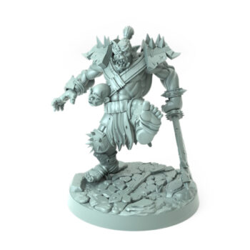 Body Choppers D orc warrior mid-stride with spiked boots large 3D-printed miniature for RPGs and wargaming