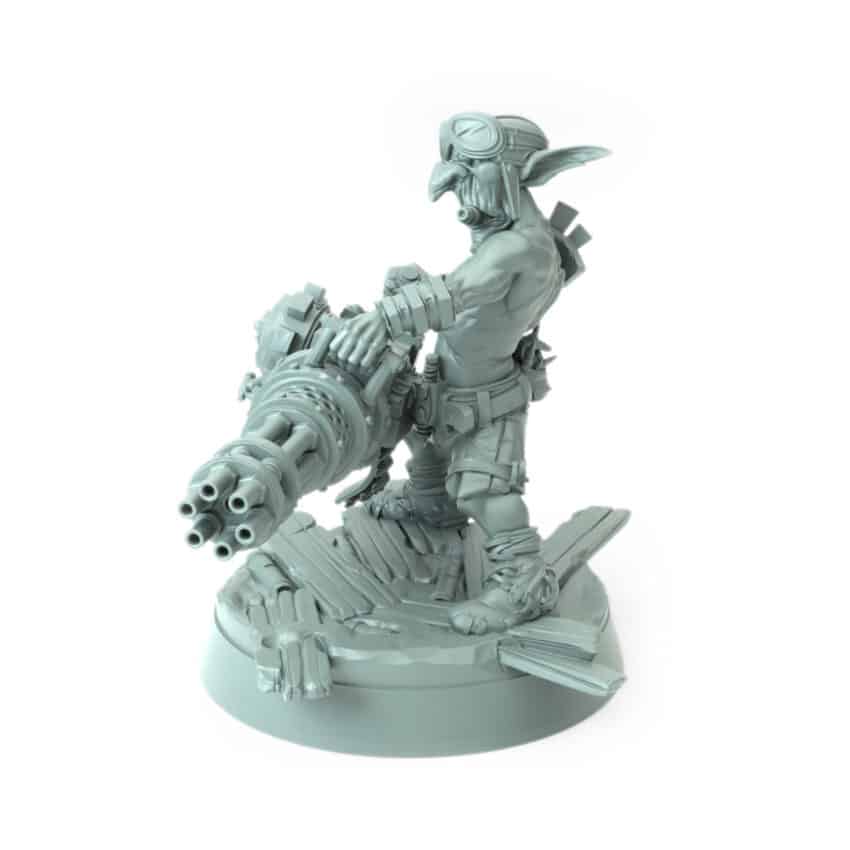 Maniac Pose D Twin Blades goblin fighter with twin serrated blades 3D printed miniature