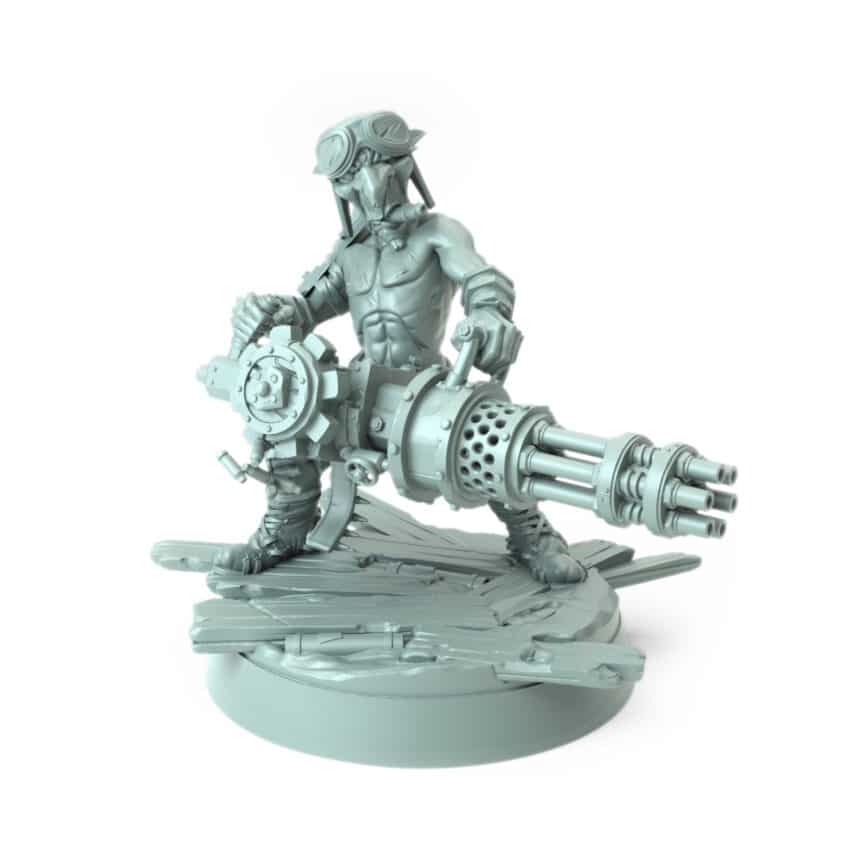 Maniac Pose D Twin Blades goblin fighter with twin serrated blades 3D printed miniature