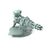 Brigadiers Pose B Grounded Minigun Barrage goblin fighter with ground-mounted minigun 3D printed miniature